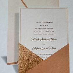 DIY Invitation Set Gold Glitter NEW wedding Anniversary Formal Set