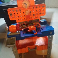 home depot work bench with working grinder and impact wrench