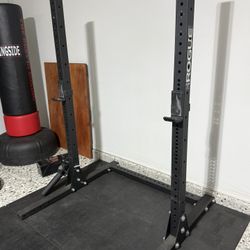 Rogue SML-1 Monster Lite Squat Rack + REP Fitness Weight Tree – Extras Included