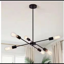 LWYTJO Kulli 6-Light Black Modern Sputnik Sphere Chandelier