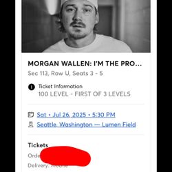 MORGAN WALLEN TICKETS JULY 26th LUMEN FIELD