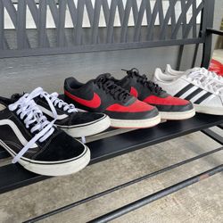 Vans size 9, Nike size 10, Adidas size 10.5.. $20 each. 