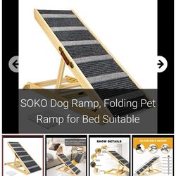 SOKO Dog Ramp, Folding Pet Ramp for Bed Suitable

