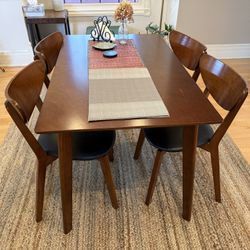 Mid Century Modern Dining Table 4 Chairs 