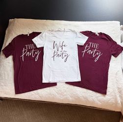 Bachelorette Wife of the Party White and Maroon Shirts (14 shirts total)
