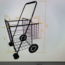 Folding Shopping Cart With Dual Basket