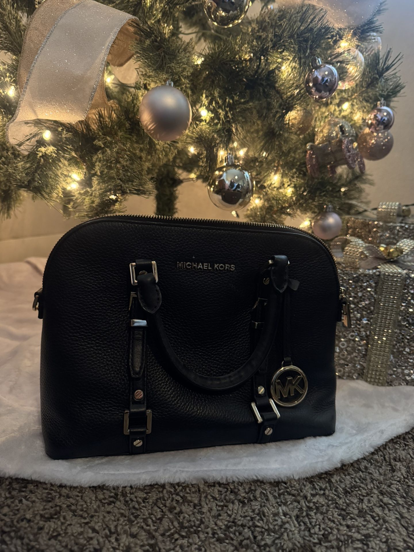 Michael Kors Cindy Large Leather Dome Satchel