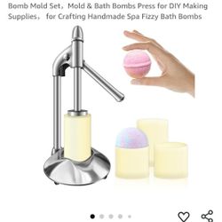 Stainless Steel Bath Bomb Press Machine with 6cm Bath Bomb Mold Set, Mold & Bath Bombs Press for DIY Making Supplies, for Crafting Handmade Spa Fizzy 