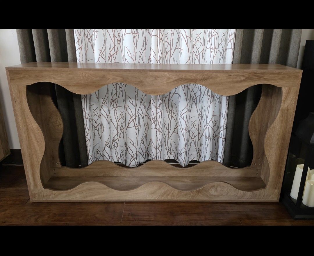 Console Entryway Table Farmhouse Wood Rustic Brown 64"W X 34"H