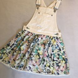 Butterfly Print Overall Dress 