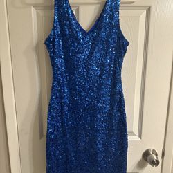 Blue Sparkly Mini Dress