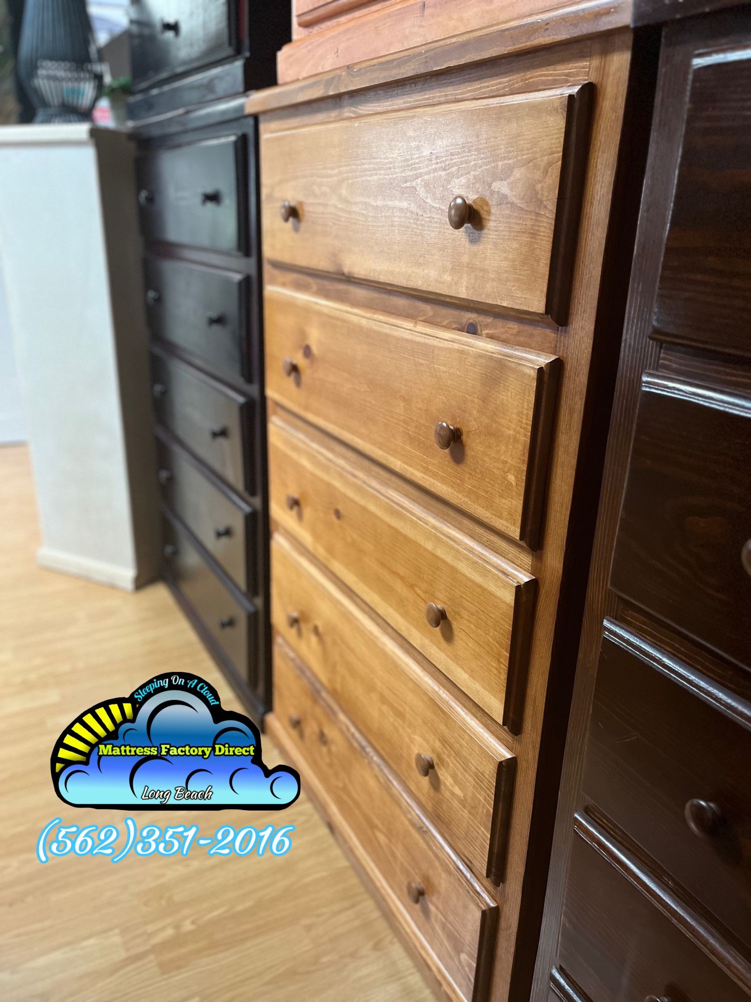 Oak Pinewood Dresser 2 Knob Chest Cajonera Nueva