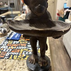 Vintage Monkey Holding A Leaf Tray 
