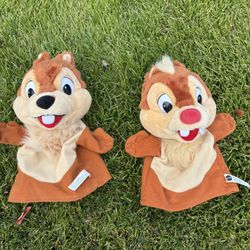Vintage Disney Chip & Dale Hand Puppets