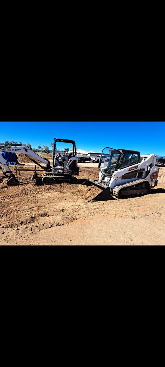 Bobcat And Excavator