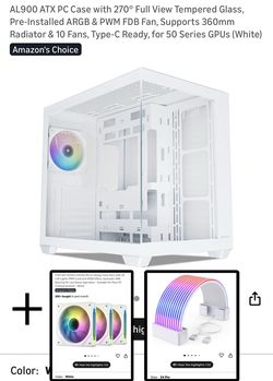 PC case + 3 white fans + rgb extension cable