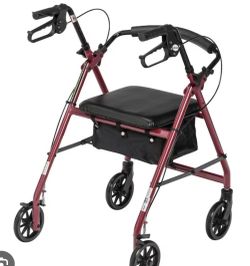 Drive Medical Rollator 4wheel pouch&Padded seat
