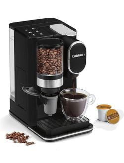 Cuisinart Single-Serve Coffee Maker + Coffee Grinder with 8 oz., 10 oz., and 12 oz. Serving Size, Compatible with Single-Cup Pods, 48-Ounce Removable 