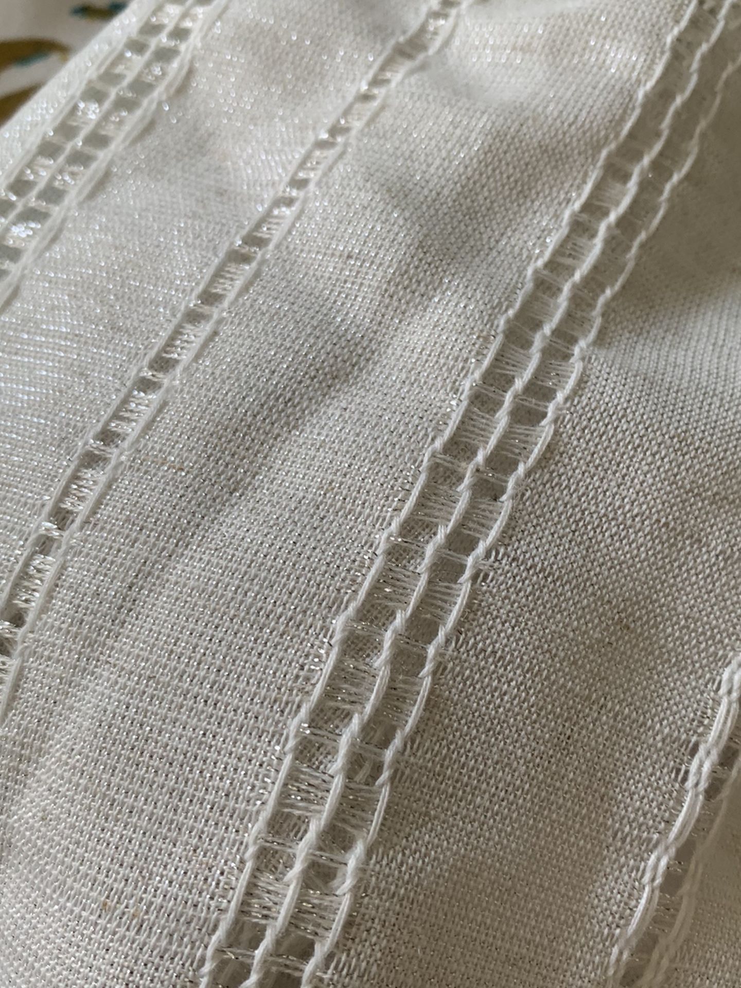 Very Light Cream And Silver Accent Curtains