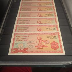 8 Uncirculated Bank Notes Birundi