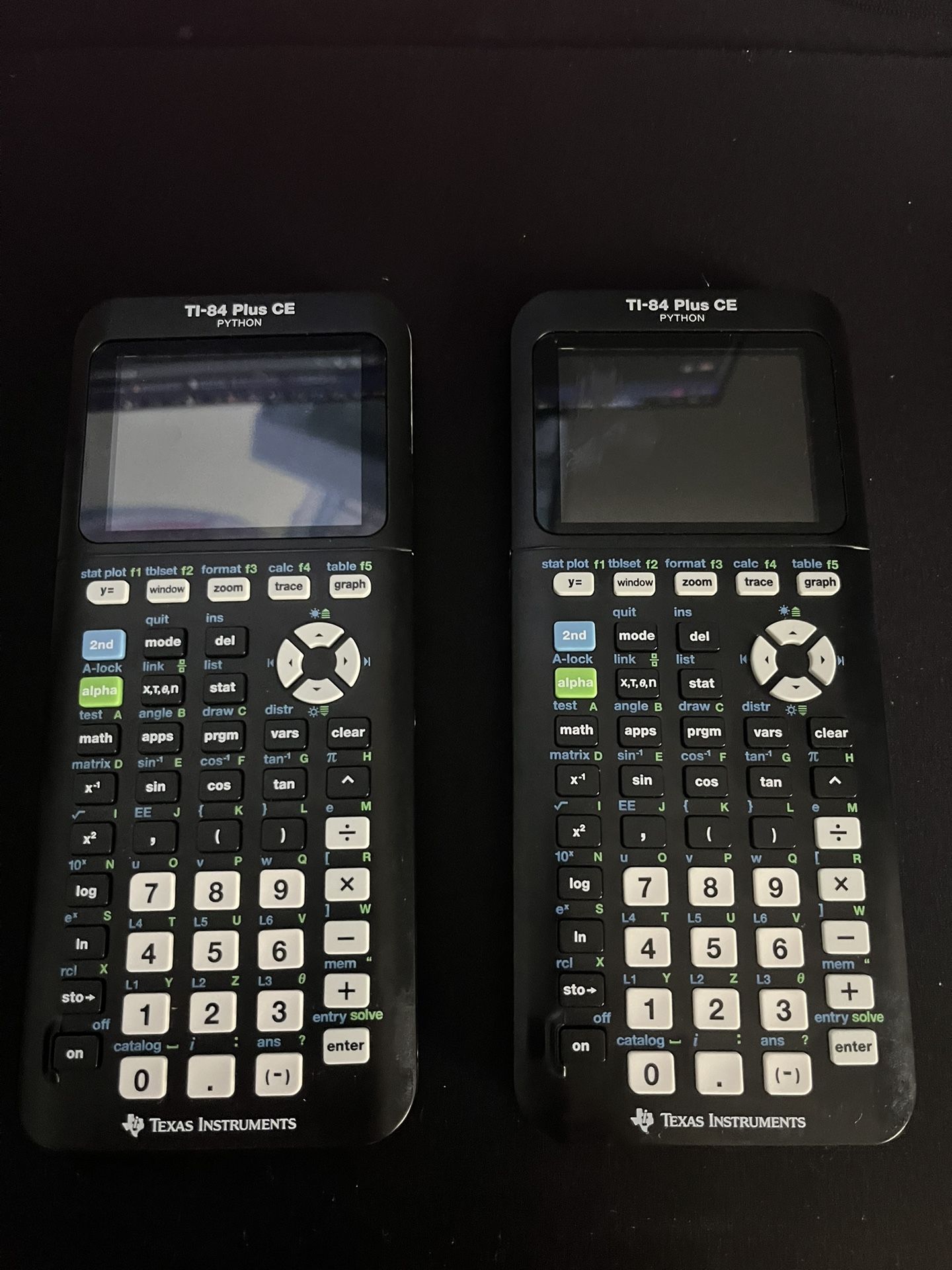 Dual Bundle Texas Instruments TI-84 Plus CE Color Graphing Calculator, Black