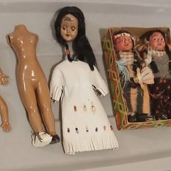 Vintage Native American dolls x3