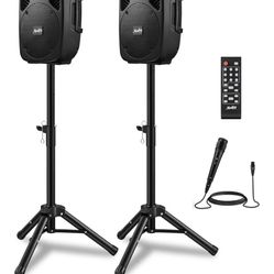 PA Speaker System with Stands