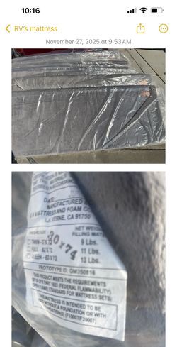 RV’s Mattress For Sale New $30 Each 