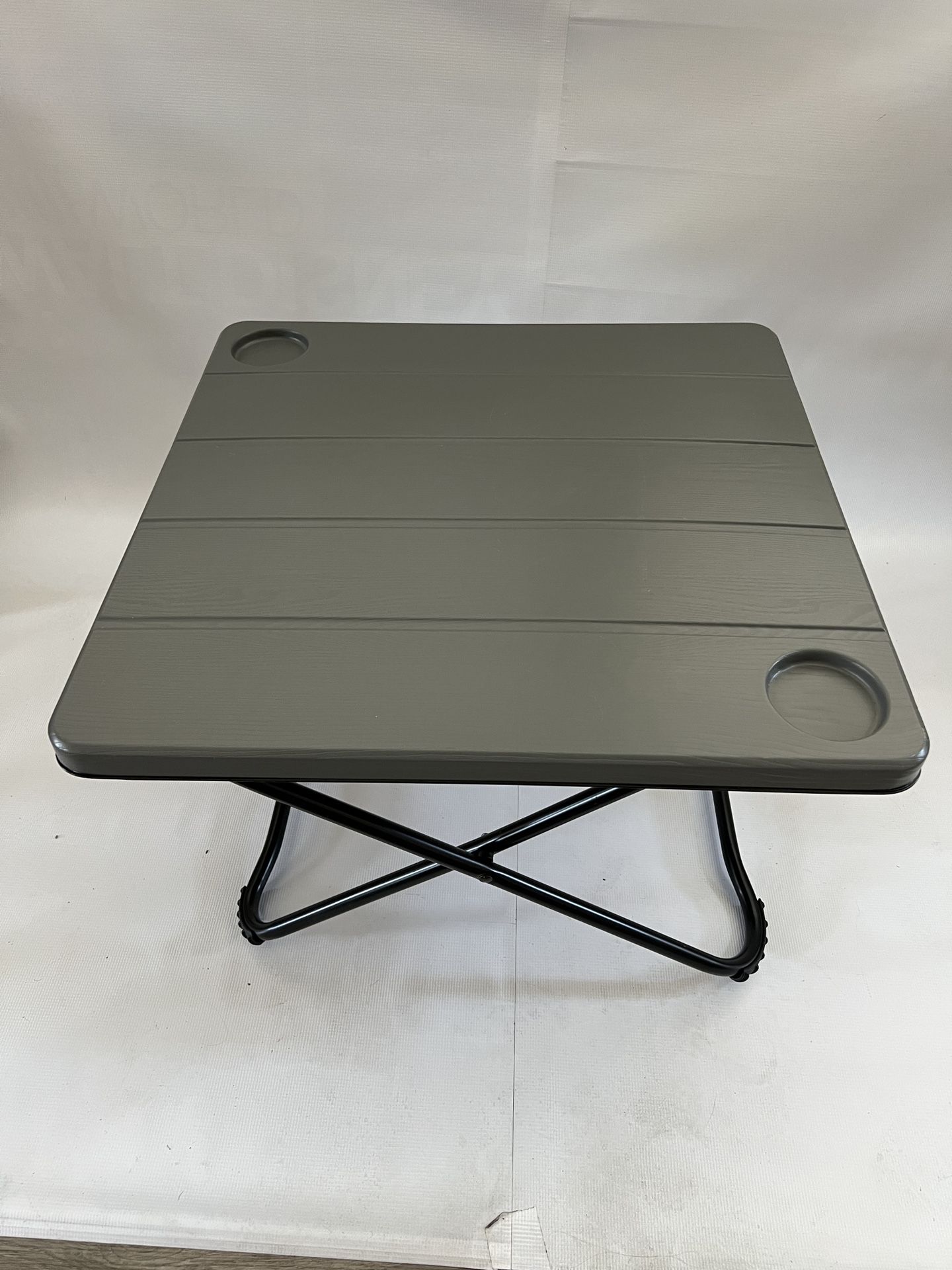 Cosco 24" Square Folding Camping Table, Gray Resin and Steel Frame