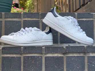 adidas Stan smith Leather Sneakers - White w/Blue, men’s size US 10