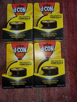 4 NEW d-Con Disposable No View Touch 4 Trap For Mice Mouse Guaranteed To Kill