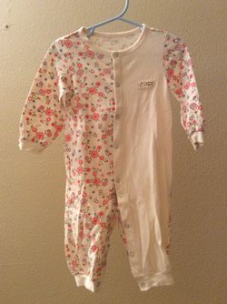 Baby girls clothes, Baby girls organic bodysuit(Size 6month-12month), Flower pattern