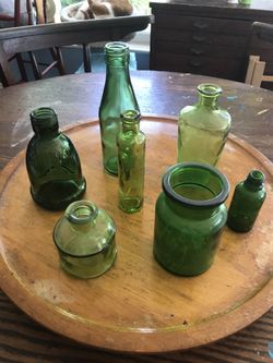 Old Green Glass Bottles