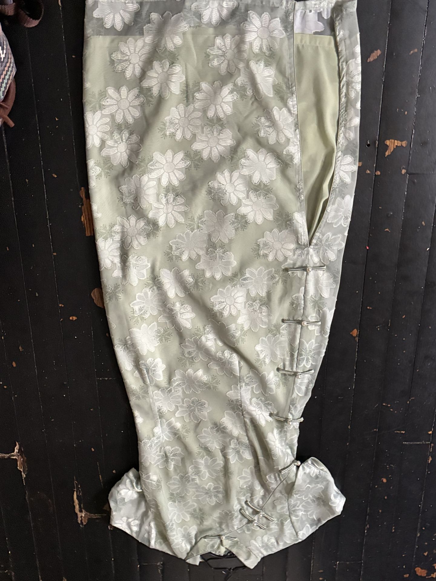 Green Qipao Flower Dress