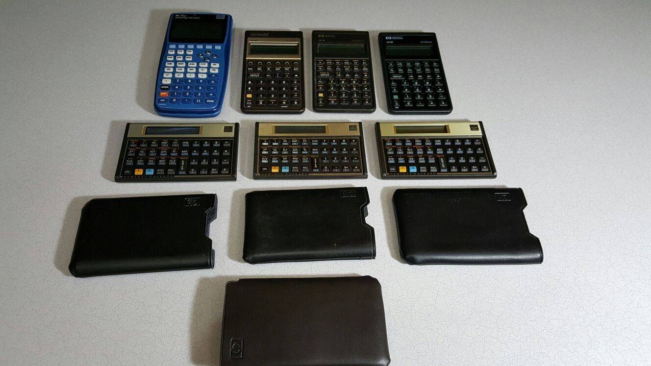 Alot of 7 hp hewlett packard calculator