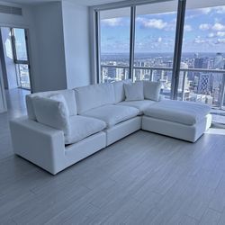 New White Sectional Cloud Couch Sofa