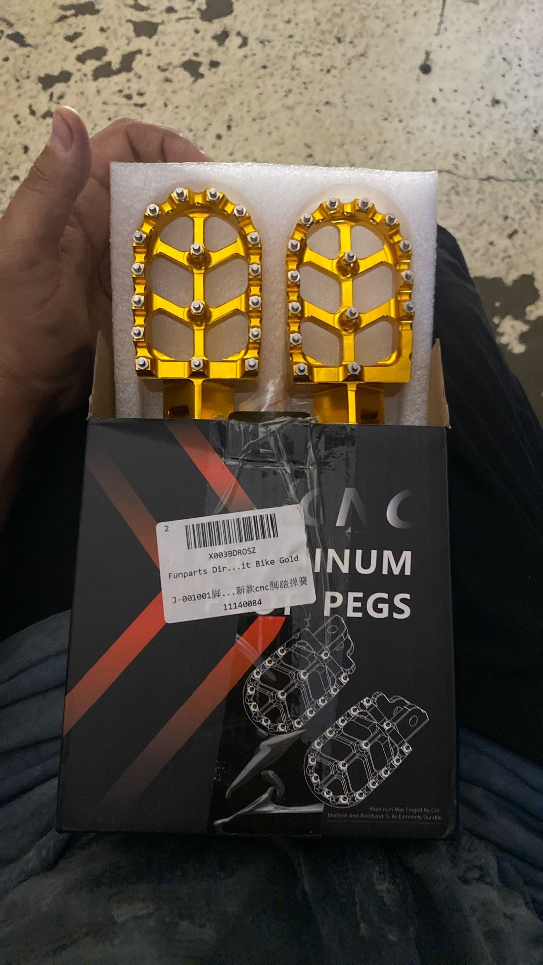 Gold Aluminum Dirt Bike Foot Pegs