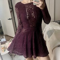 Tobi Burgundy Lace Dress Size S