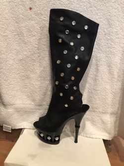 Black w/ rhinestone dance heel