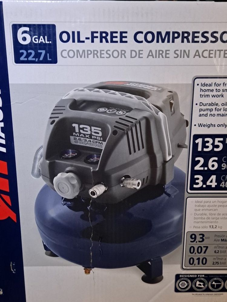 6 Gal. Oil Free Air Compressor