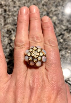 Gorgeous Vintage Opalite Adjustable Ring 