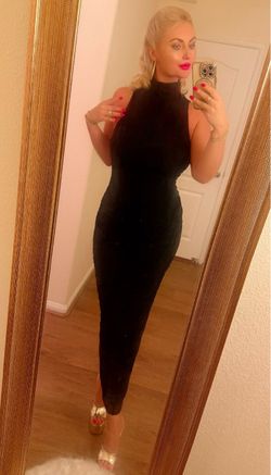 AFRM Black mesh long dress
