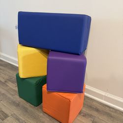 5 Multicolored Foam Blocks For Toddler Play