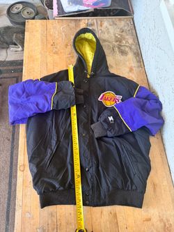 Vintage Starter Los Angeles Lakers NBA Hooded Jacket Black Purple Yellow