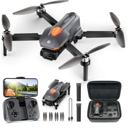 Brushless Motor 1080P FPV Foldable RC Quadcopter with 2 Batteries&Carrying Case, Altitude Hold, Headless Mode, One Key Start, 360° Flips, Beyond-Range