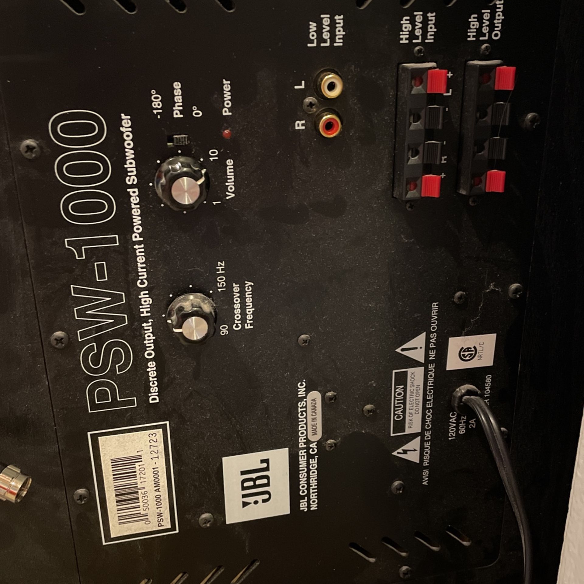 JBL PSW1000 10” Subwoofer for Sale in Woodway, WA OfferUp