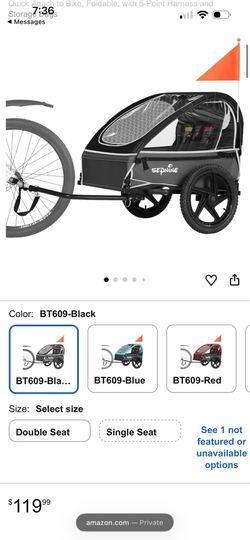 Kids bike trailer- double