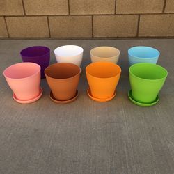 8 Pcs 7" Plastic Plants Nursery Pots
