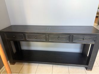 Black rustic console table