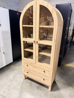 Tall Arched Bathroom Storage Cabinet